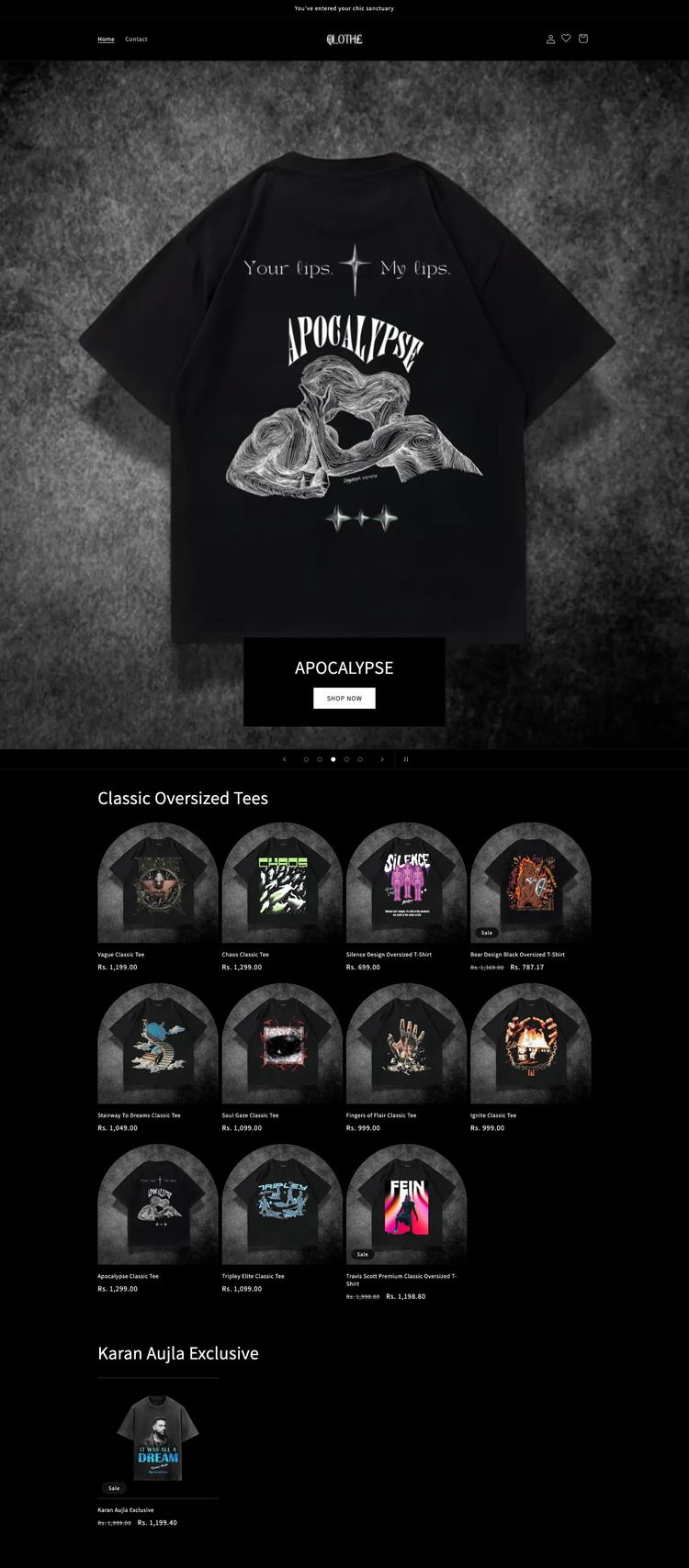Screenshot 2 of Karan Aujla (Example Shopify Clothing/Fashion Website)