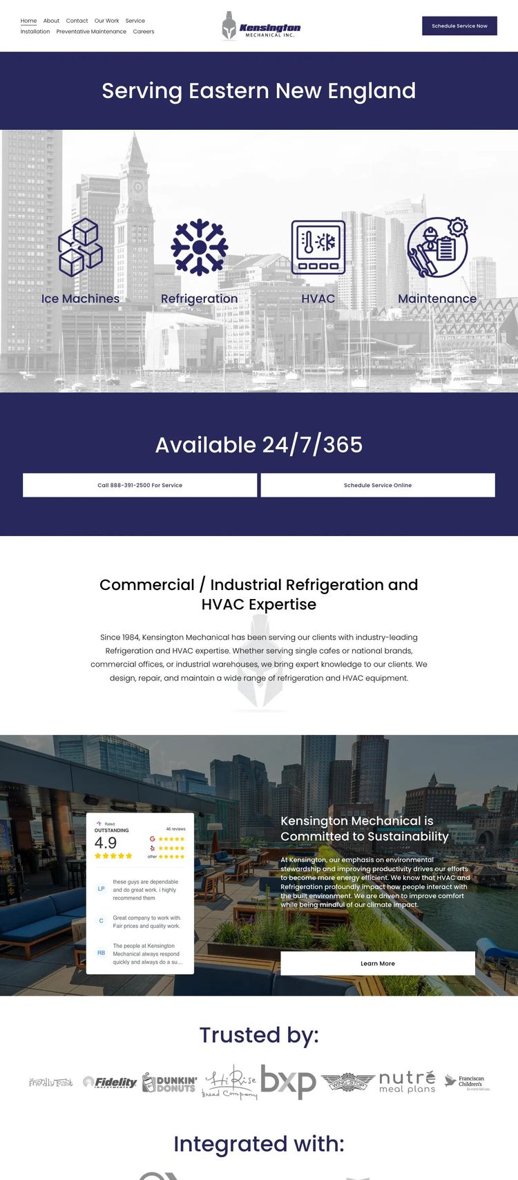 Screenshot 1 of Kensington Mechanical (Example Squarespace HVAC Website)