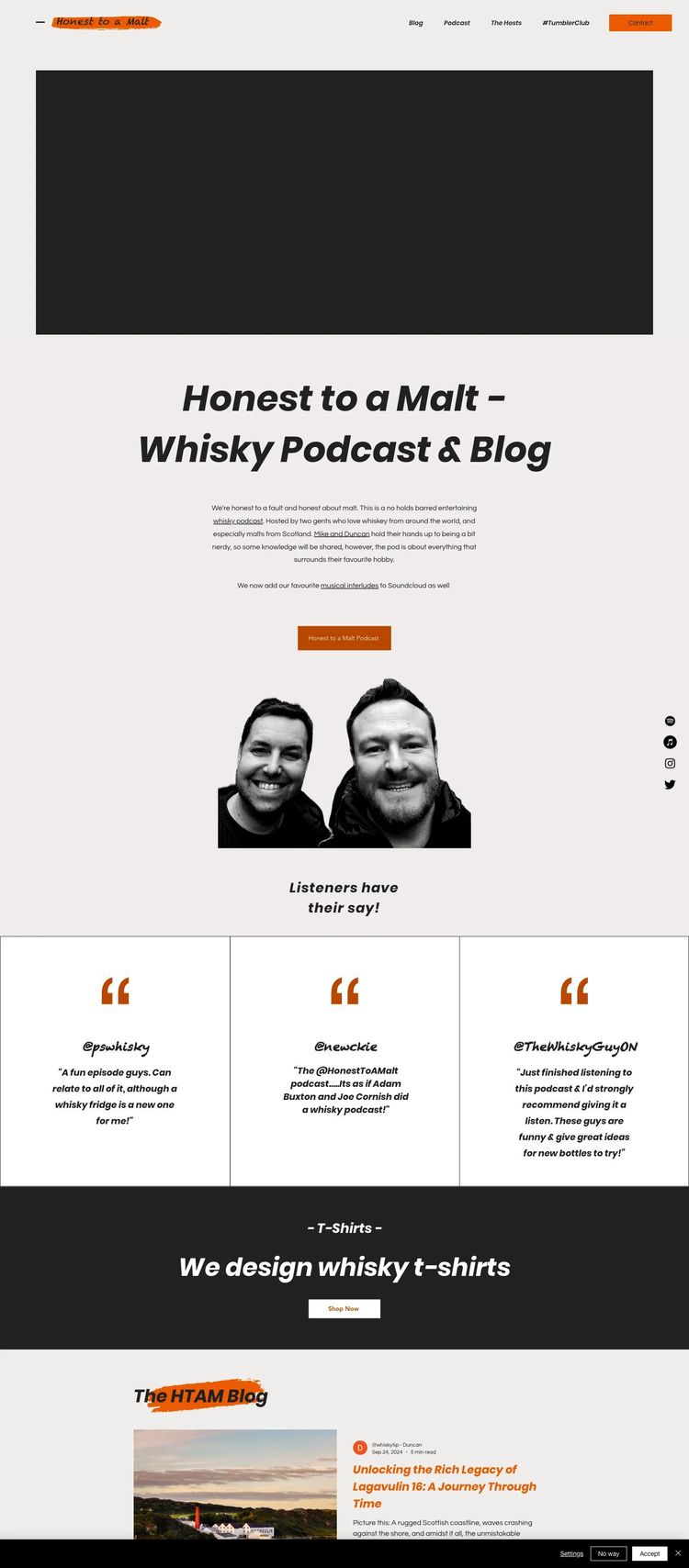 Screenshot 1 of Honest to a Malt (Example undefined Podcast Website)