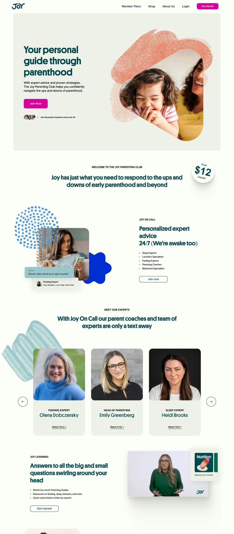 Screenshot 2 of Joy Parenting Club (Example WordPress Child Care Website)