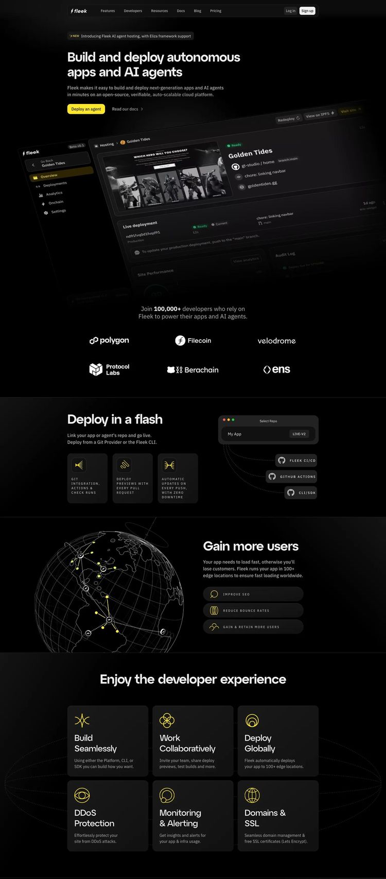 Screenshot 2 of Fleek (Example Astro AI and Machine Learning Website)