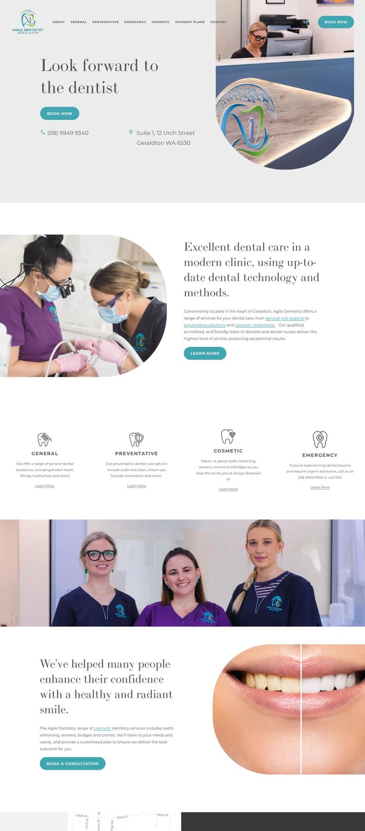 Screenshot 1 of Agile Dentistry (Example Squarespace Dentist Website)