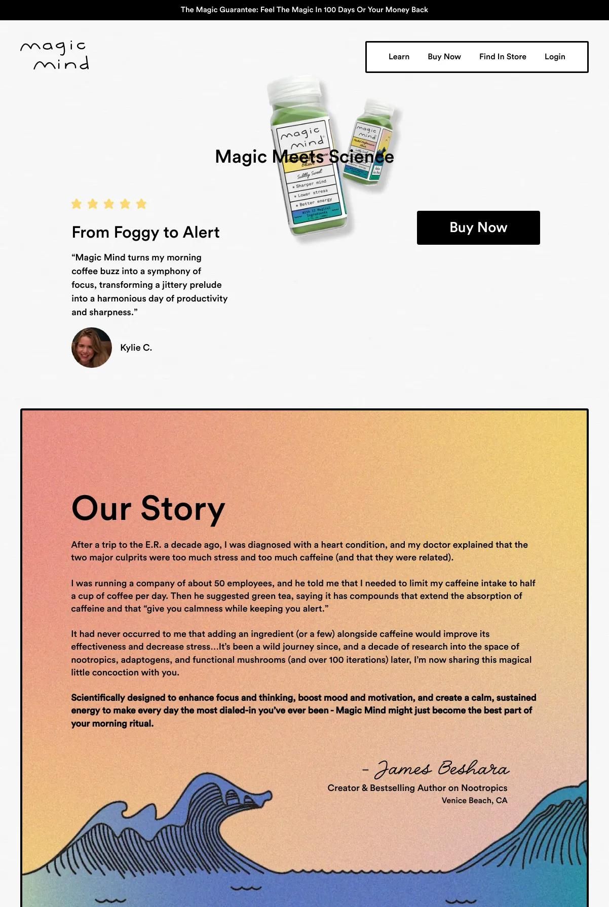 Screenshot 3 of Magic Mind (Example Shopify Food and Beverage Website)