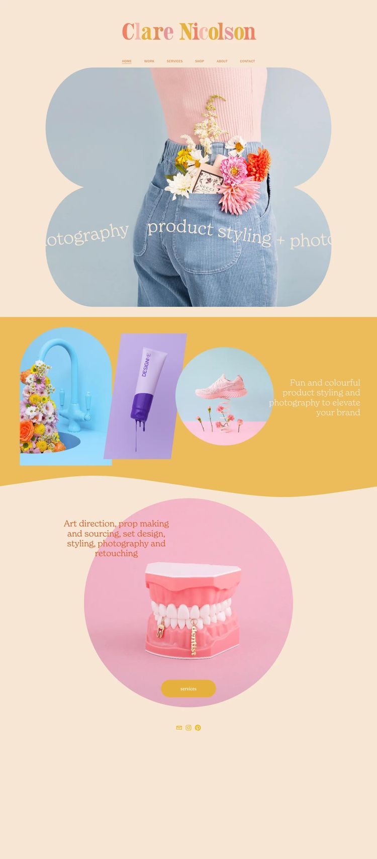 Screenshot 1 of Clare Nicolson (Example Squarespace Ecommerce (General) Website)