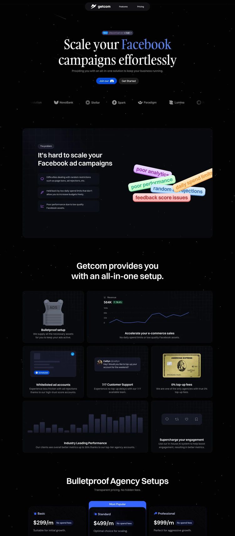 Screenshot 2 of getcom (Example Framer Marketing Agency Website)