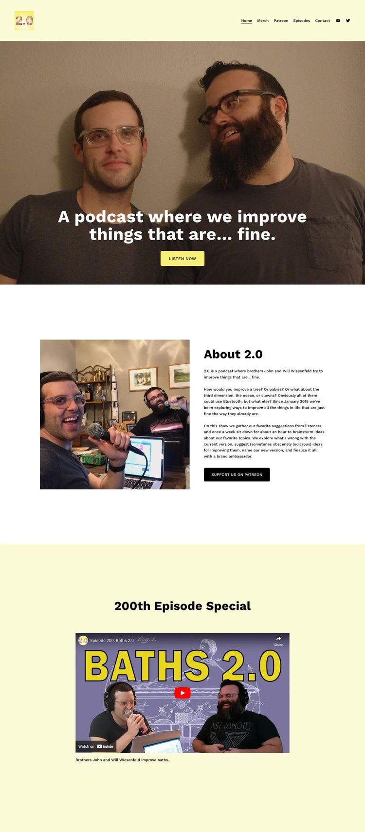 Screenshot 1 of 2.0 (Example Squarespace Podcast Website)