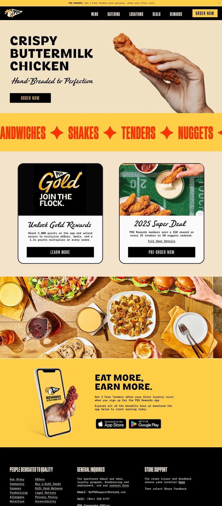 Screenshot 2 of PDQ (Example Squarespace Restaurant Website)