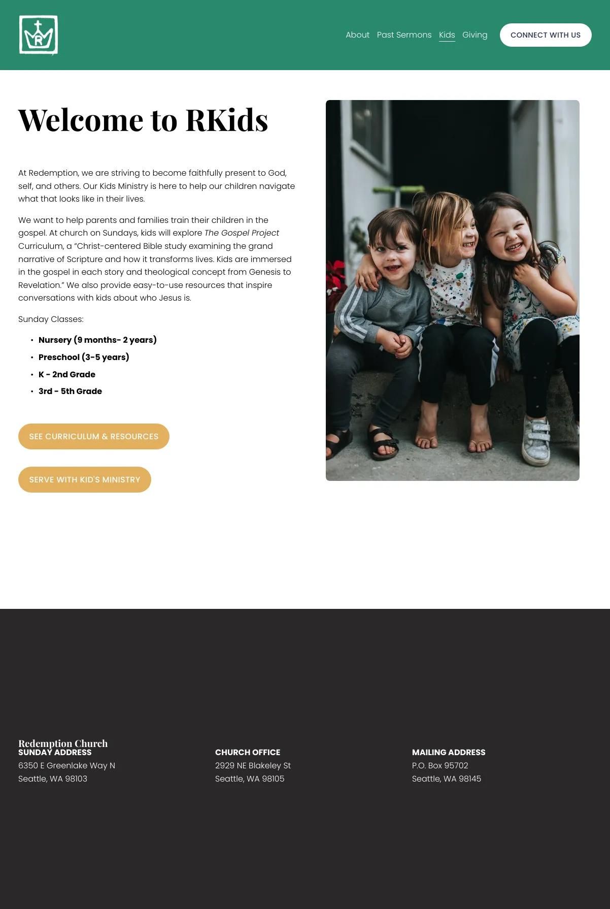 Screenshot 3 of Redemption Church (Example Squarespace Church Website)