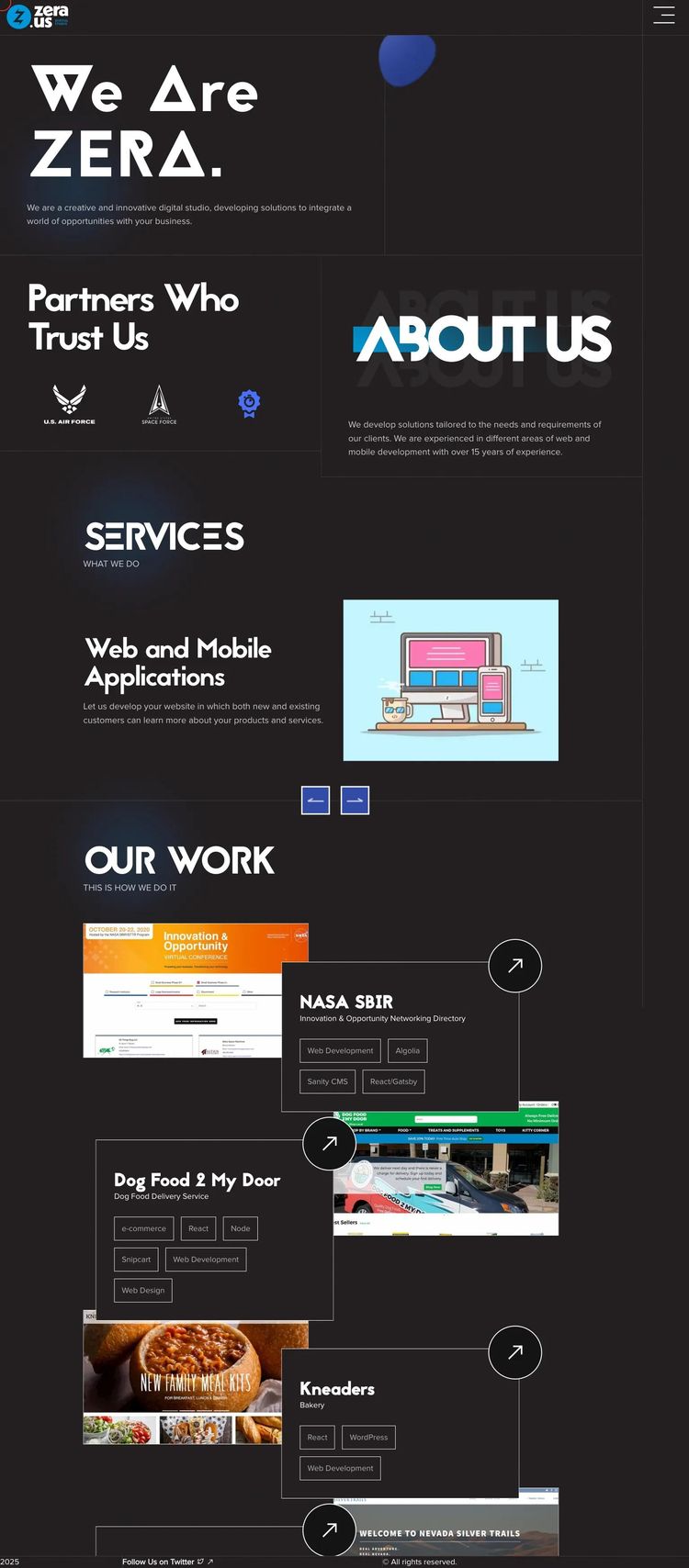Screenshot 2 of ZERA (Example Next.js Software Development Website)