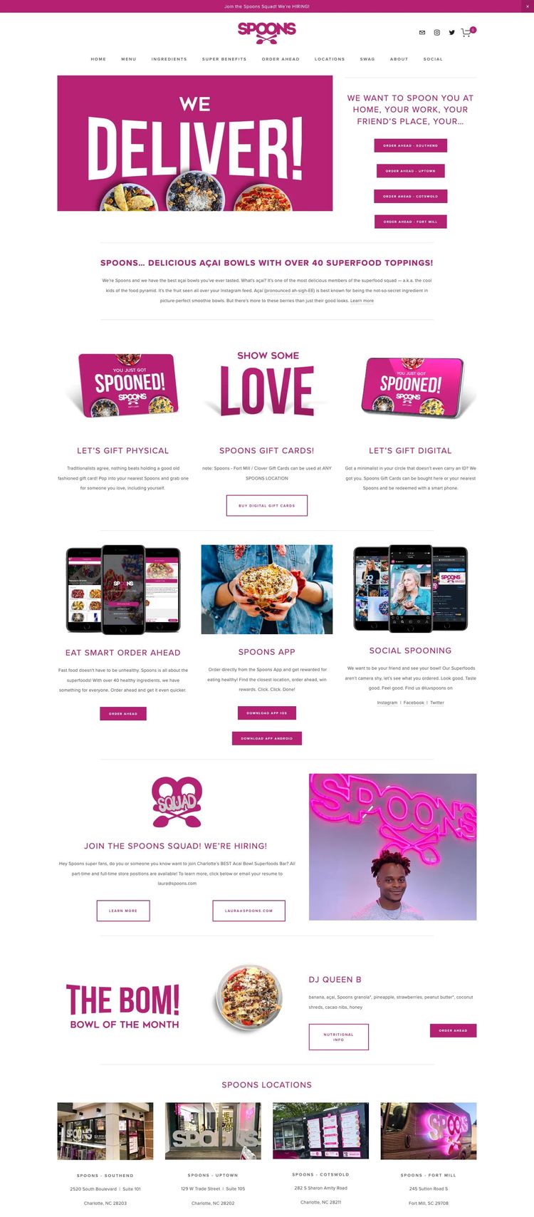 Screenshot 2 of Spoons (Example Squarespace Restaurant Website)