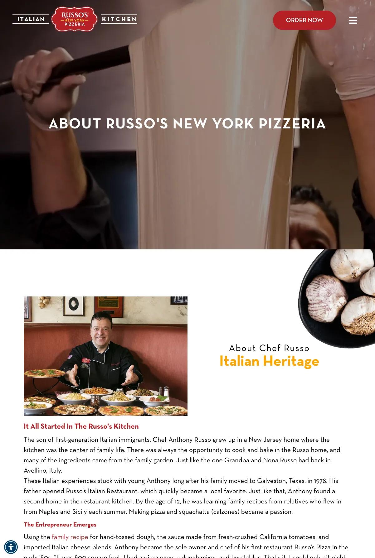Screenshot 3 of Russo's New York Pizzeria (Example Duda Website)