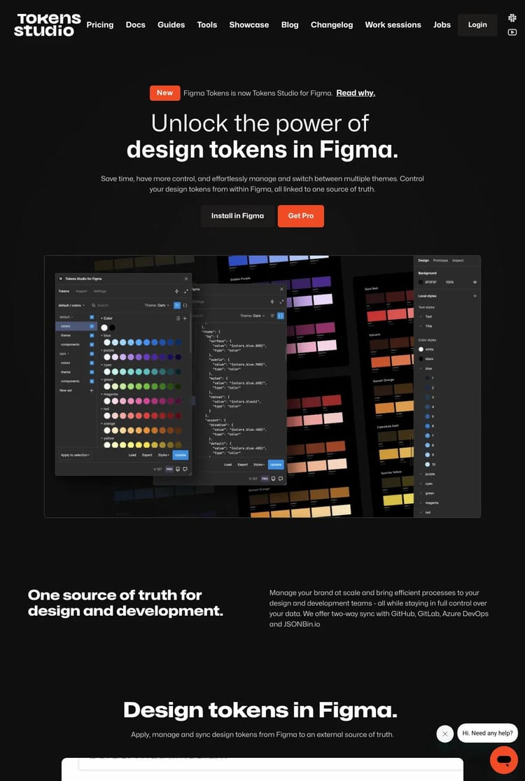 Screenshot 1 of Tokens Studio (Example Framer Website)