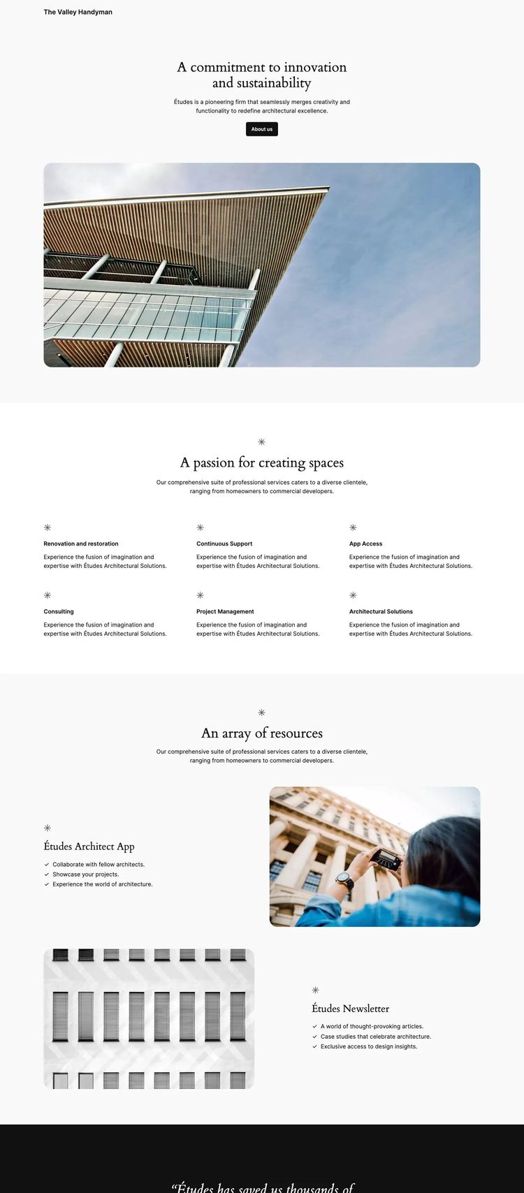 Screenshot 2 of Valley Handyman (Example WordPress Handyman Website)
