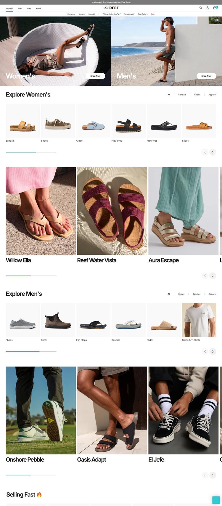 Screenshot 2 of Reef (Example Shopify Clothing/Fashion Website)