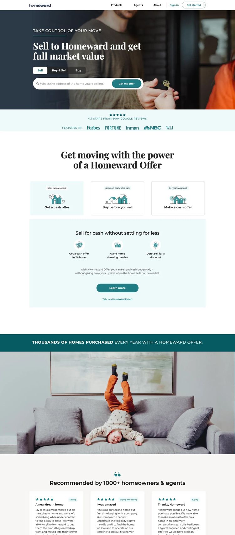 Screenshot 2 of Homeward (Example Webflow Real Estate Agent Website)