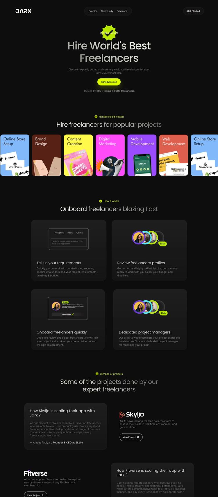 Screenshot 2 of Jarky’s (Example Framer Business Consultant Website)