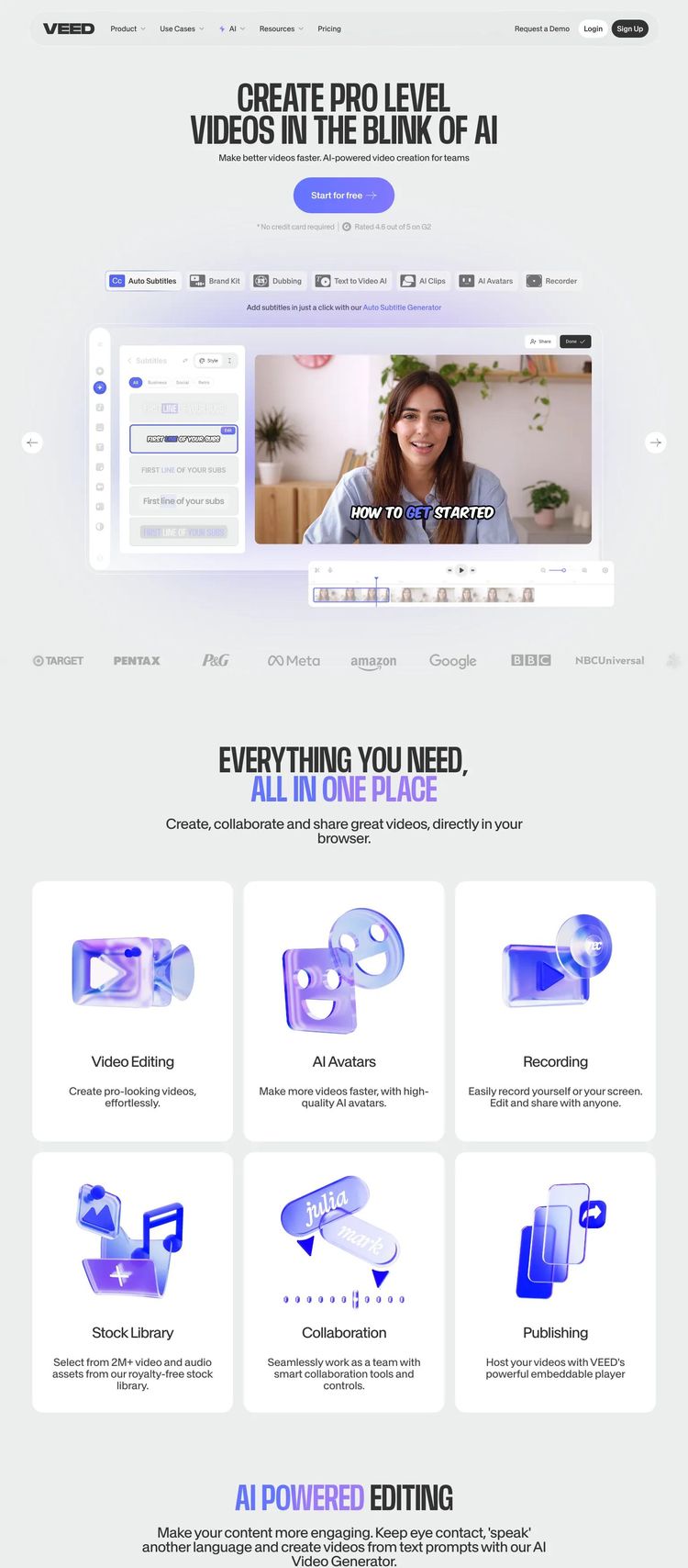 Screenshot 2 of VEED (Example Next.js Video Editing Website)