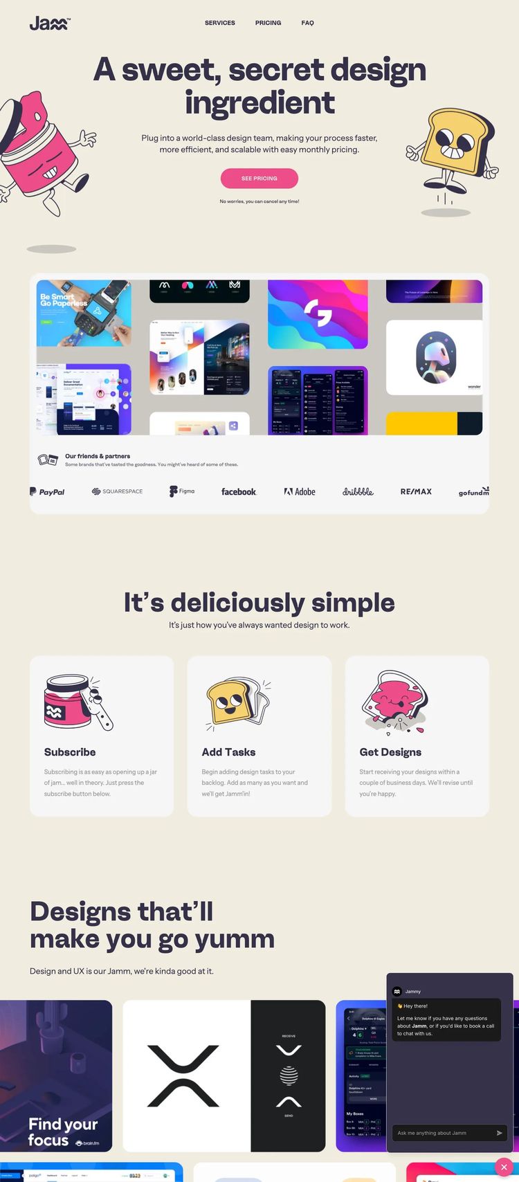 Screenshot 2 of Jamm (Example Webflow Design Agency/Studio Website)