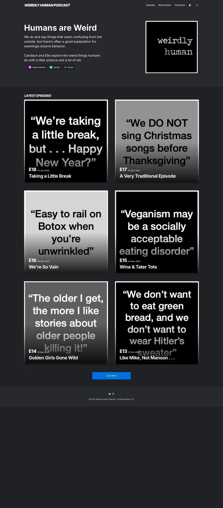 Screenshot 2 of Weirdly Human Podcast (Example undefined Podcast Website)