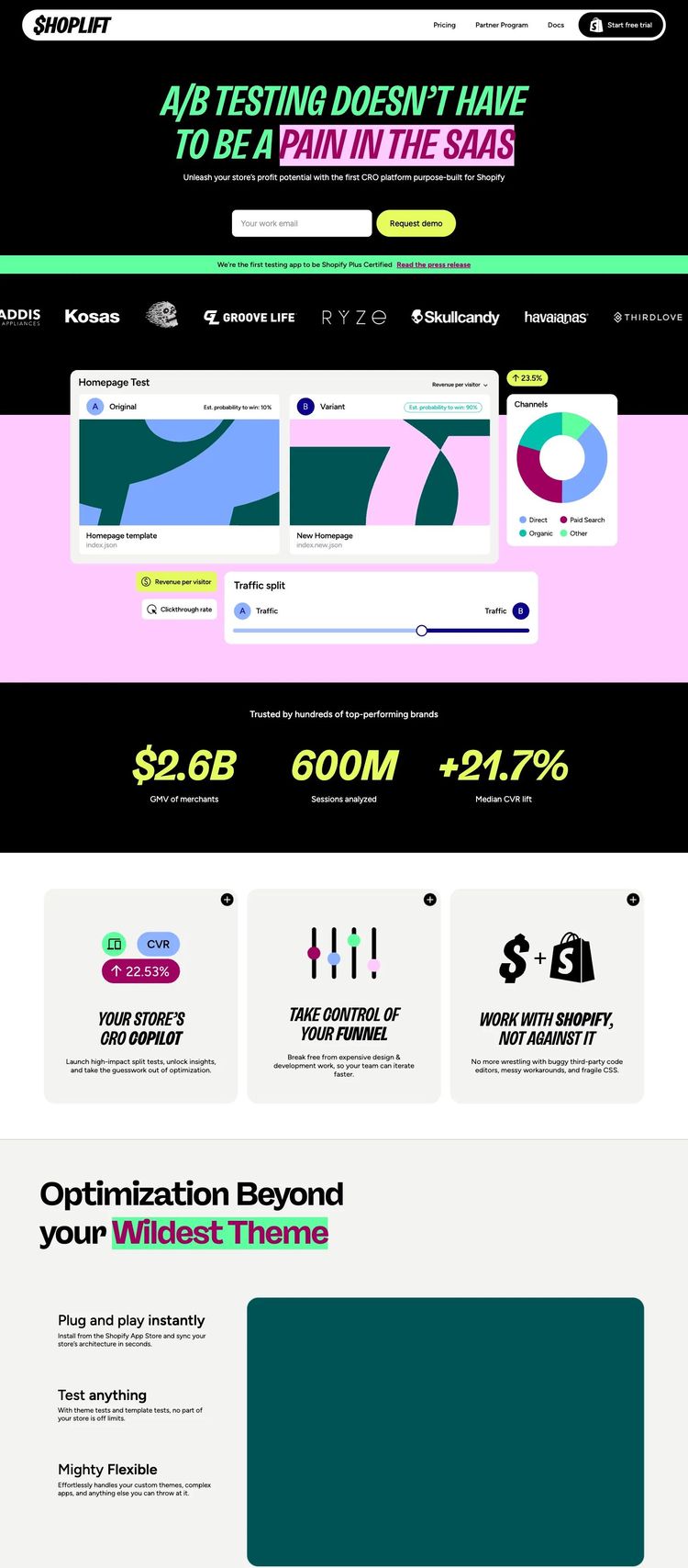 Screenshot 2 of Shoplift (Example Webflow AI and Machine Learning Website)