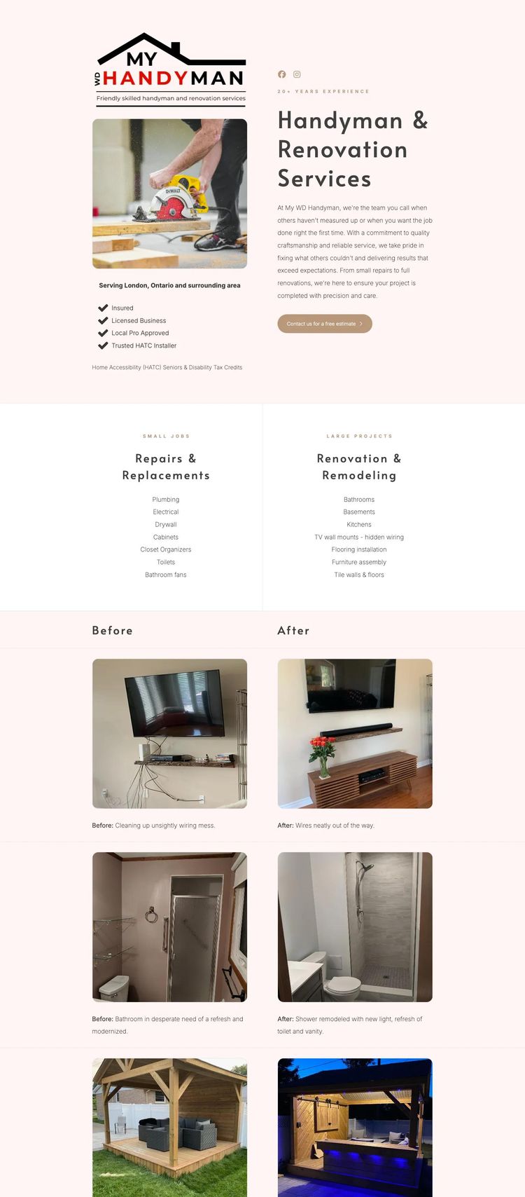 Screenshot 2 of My WD Handyman (Example undefined Handyman Website)