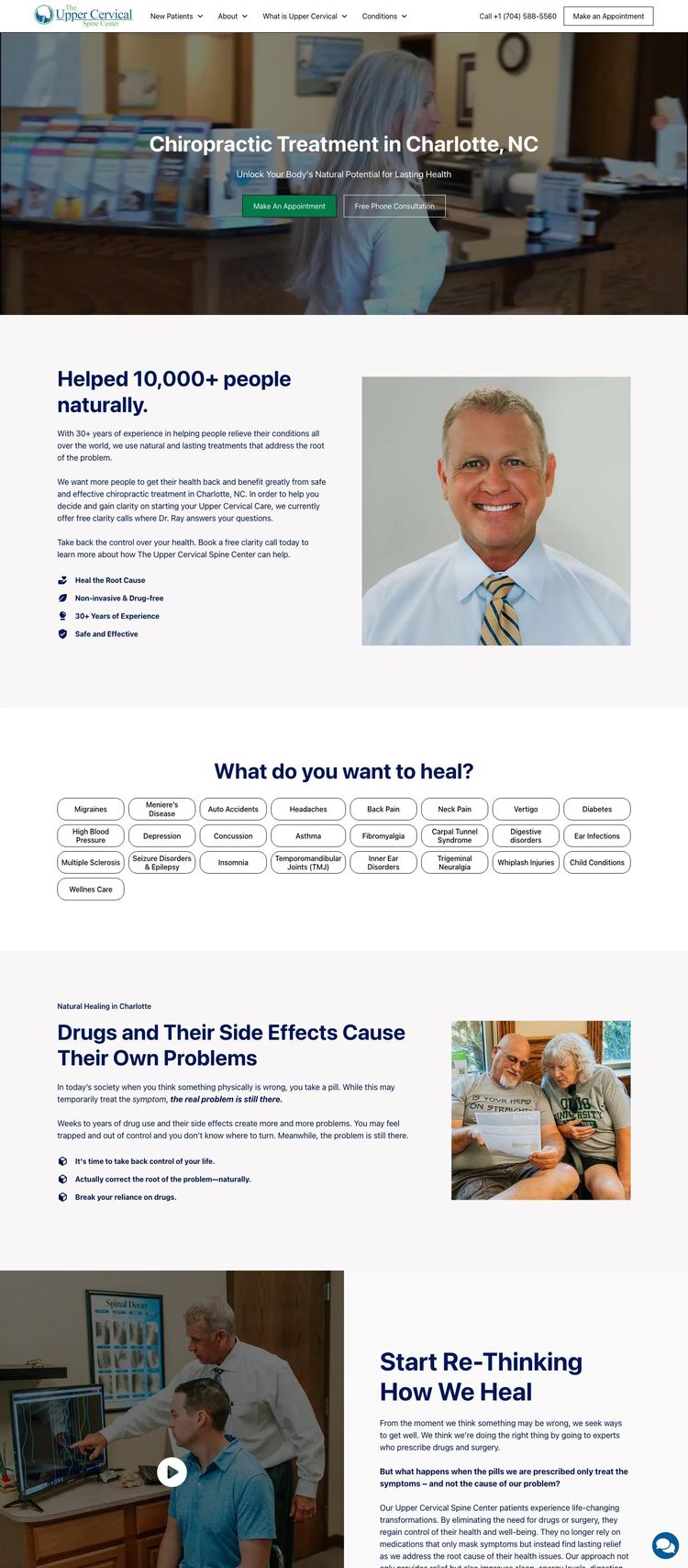 Screenshot 2 of Upper Cervical Spine Center (Example Webflow Chiropractor Website)