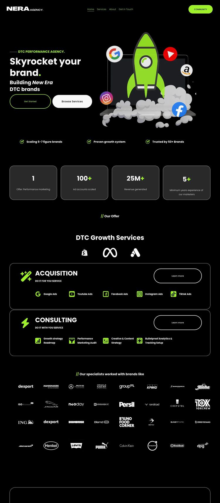 Screenshot 2 of Nera (Example Squarespace Marketing Agency Website)