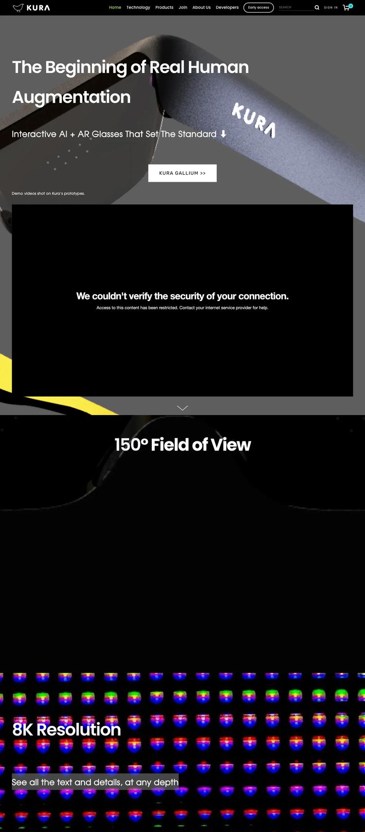 Screenshot 2 of Kura (Example Squarespace Hardware and Technology Website)