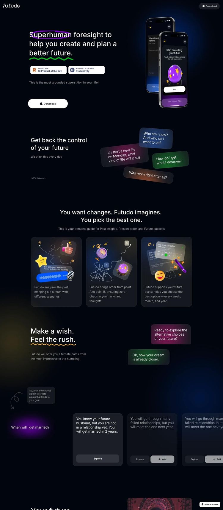 Screenshot 2 of Futudo (Example Framer Software Development Website)