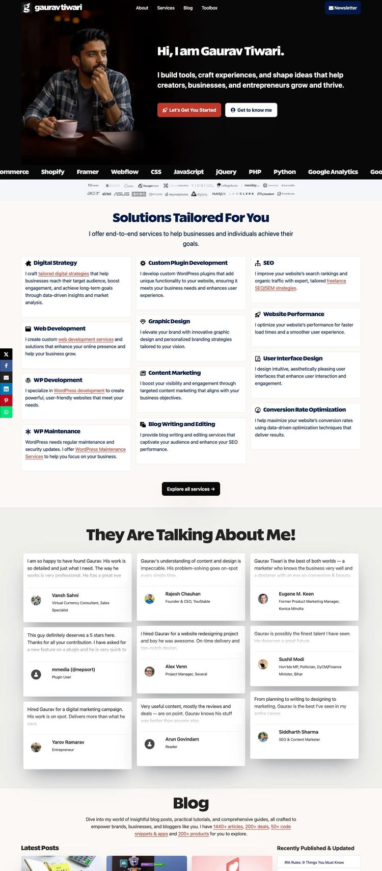 Screenshot 2 of Gaurav Tiwari (Example WordPress Blog Website)
