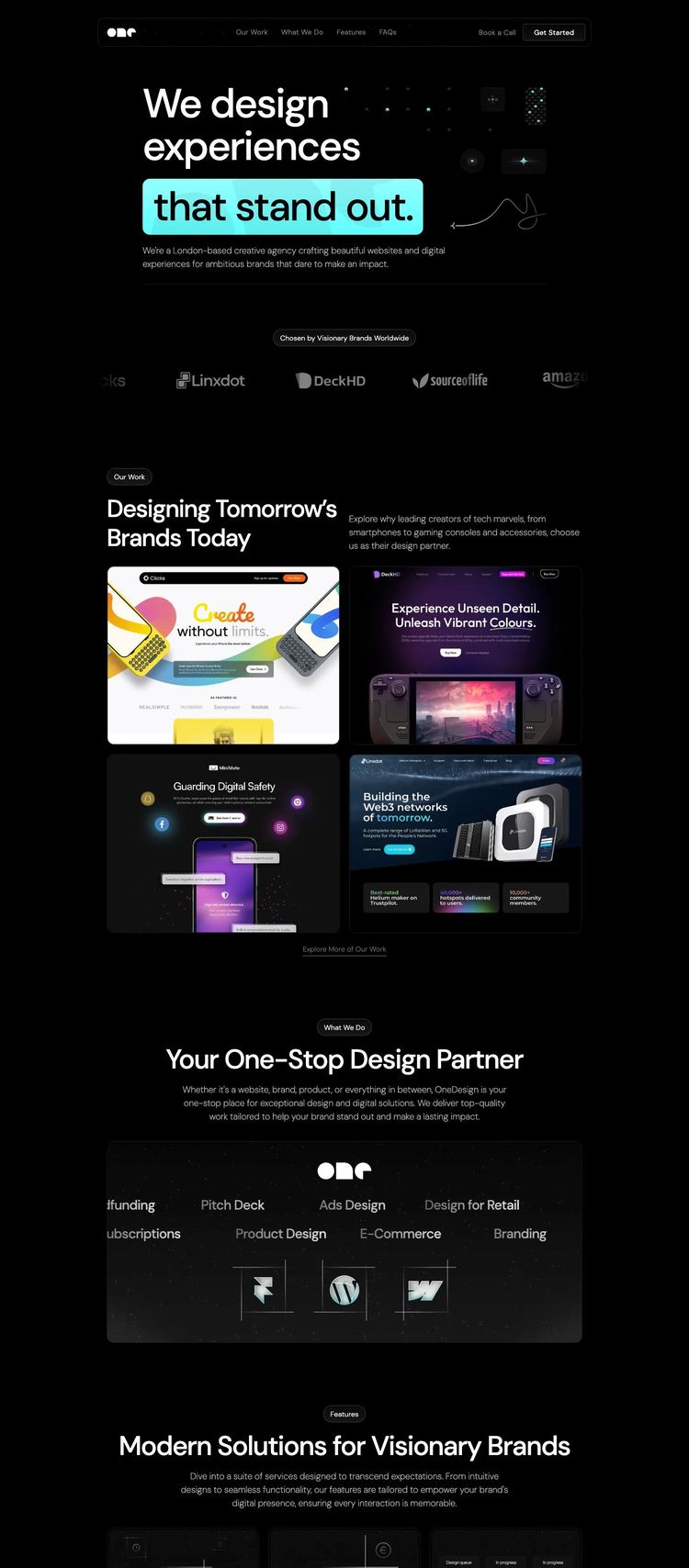 Screenshot 2 of One Design (Example Webflow Design Agency/Studio Website)
