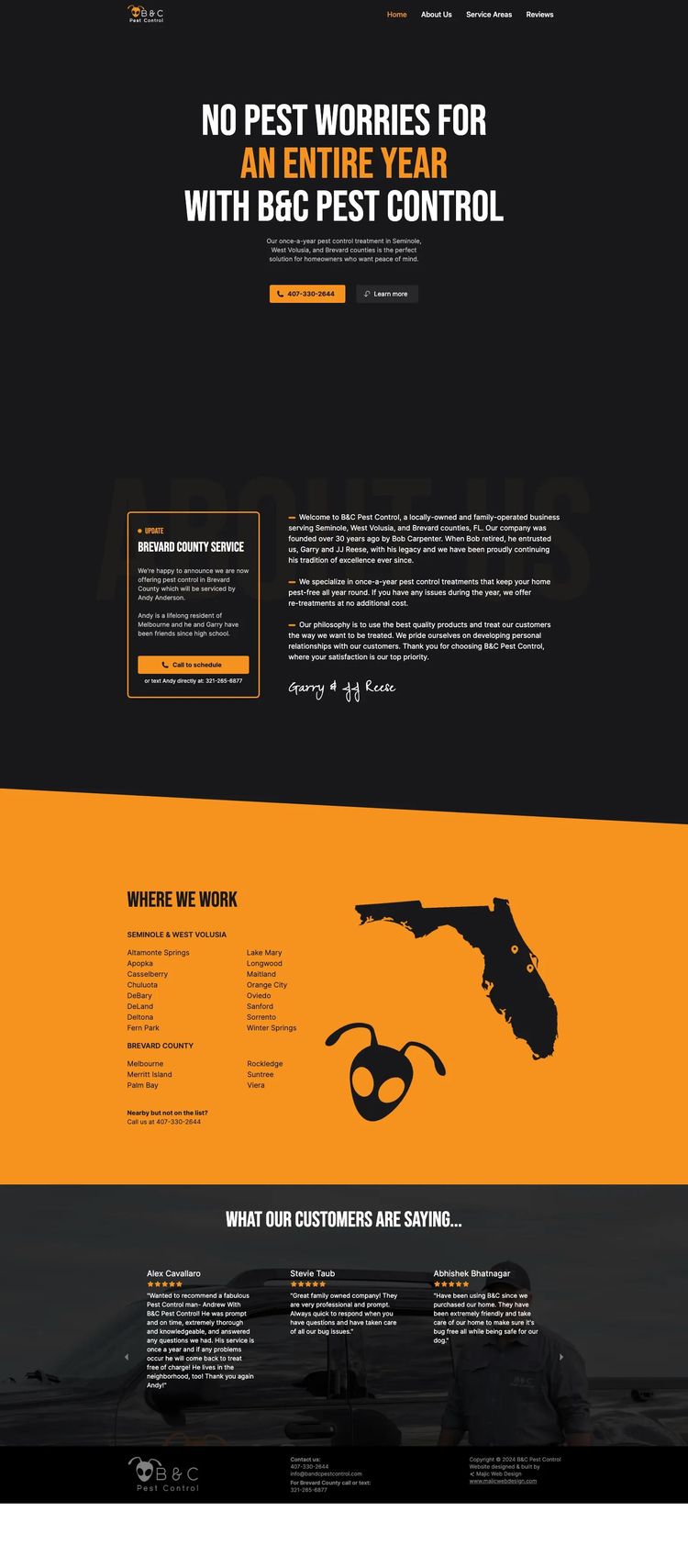 Screenshot 2 of B&C Pest Control (Example Next.js Pest Control Website)