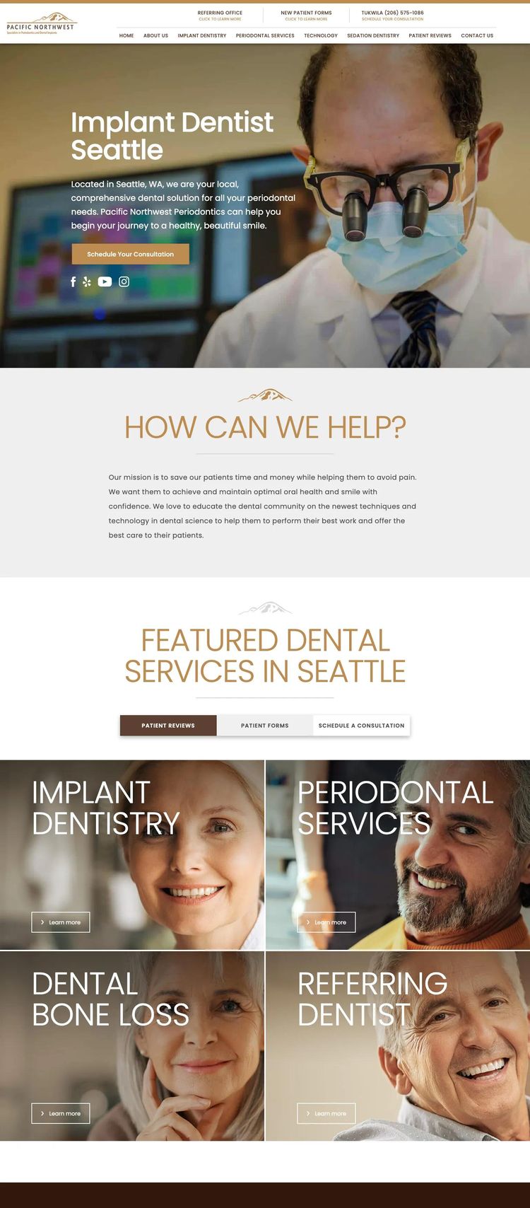 Screenshot 1 of Pacific Northwest Periodontics (Example Squarespace Dentist Website)