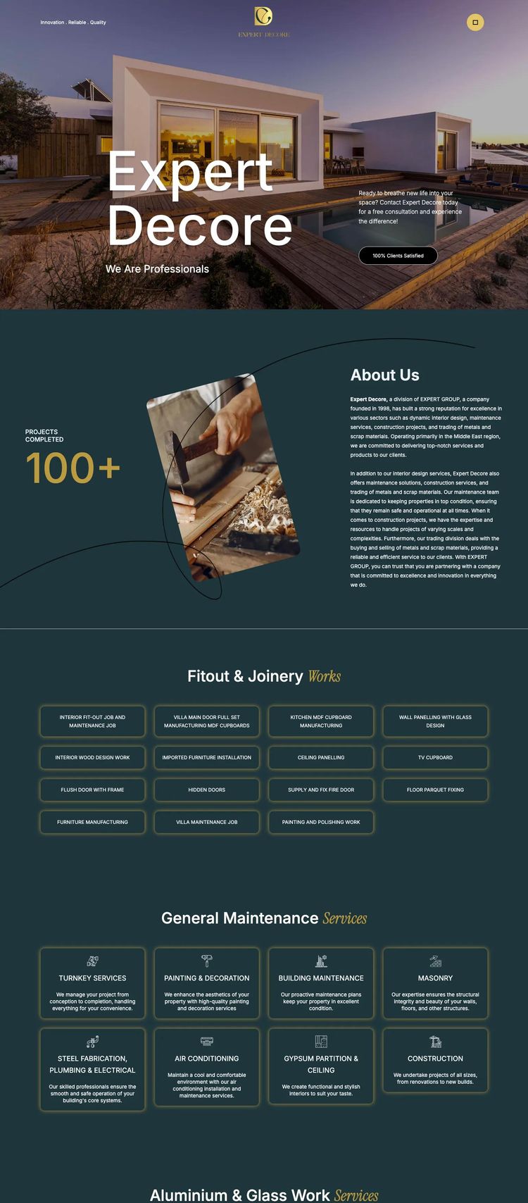 Screenshot 2 of Expert Decore (Example undefined Interior Designer Website)