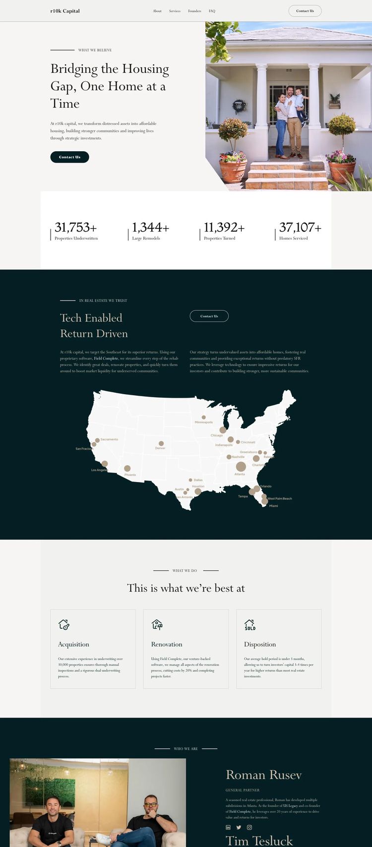 Screenshot 2 of r10k Capital (Example Framer Real Estate Agent Website)