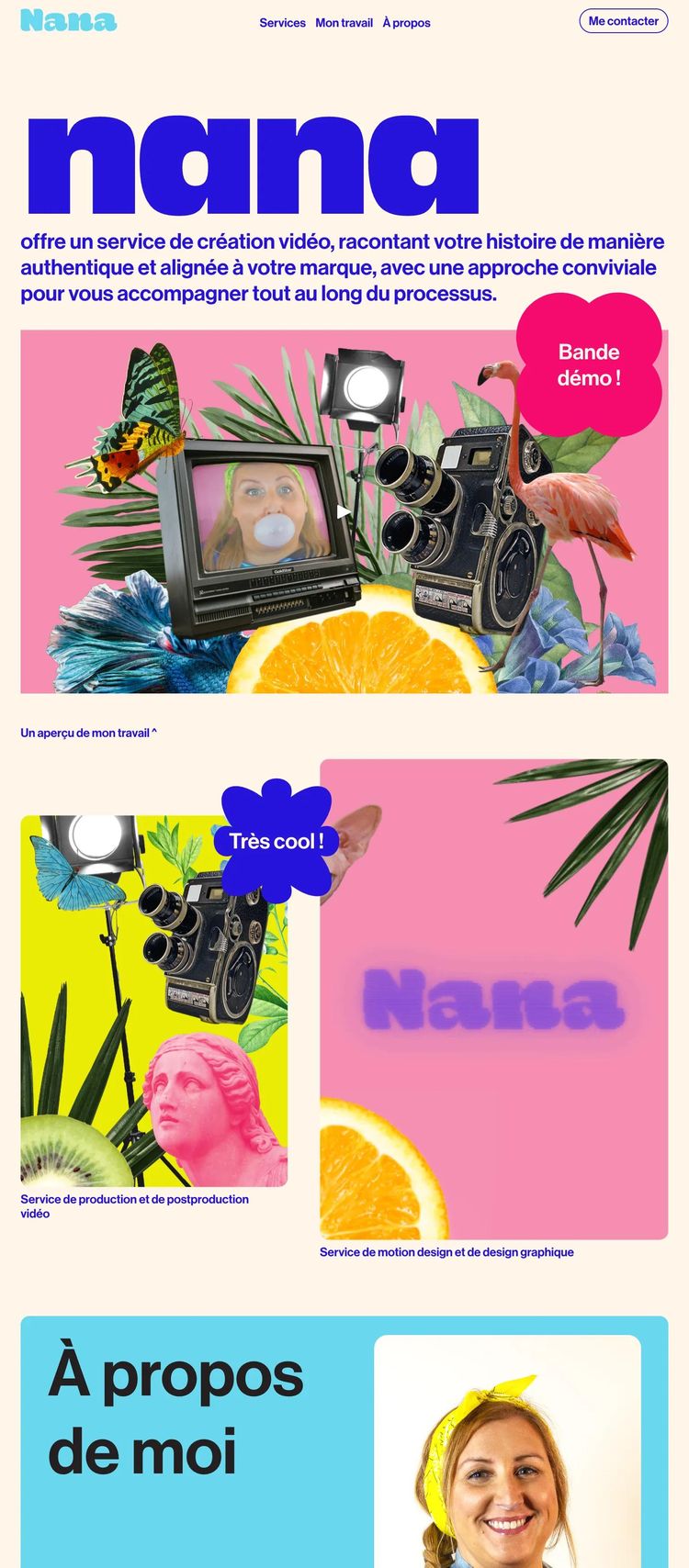 Screenshot 2 of Nana (Example Squarespace Video Editing Website)