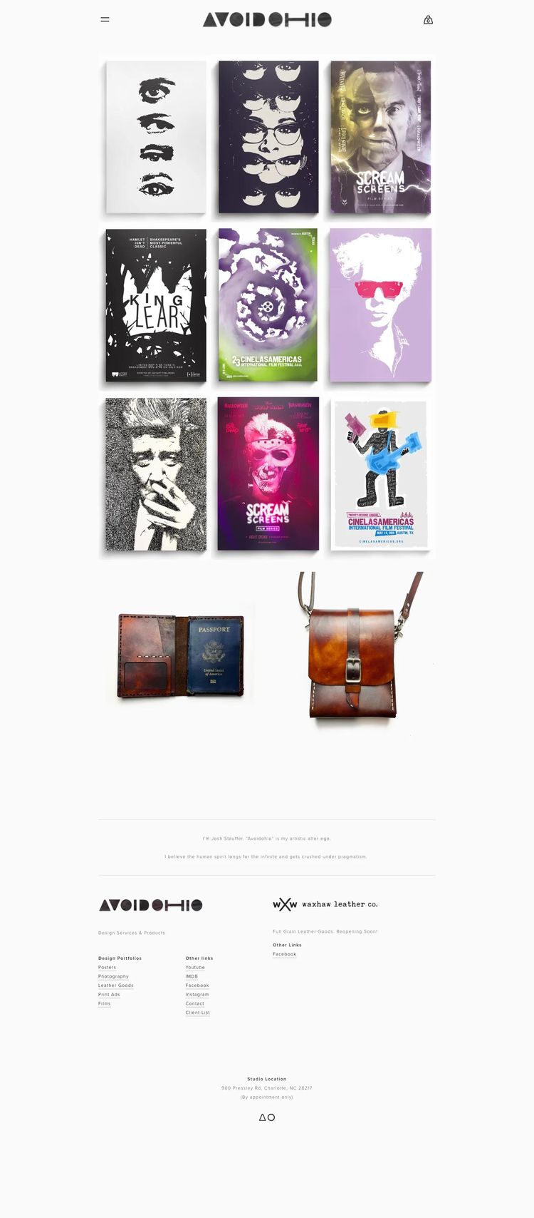 Screenshot 1 of Avoidohio (Example Squarespace Artist Website)