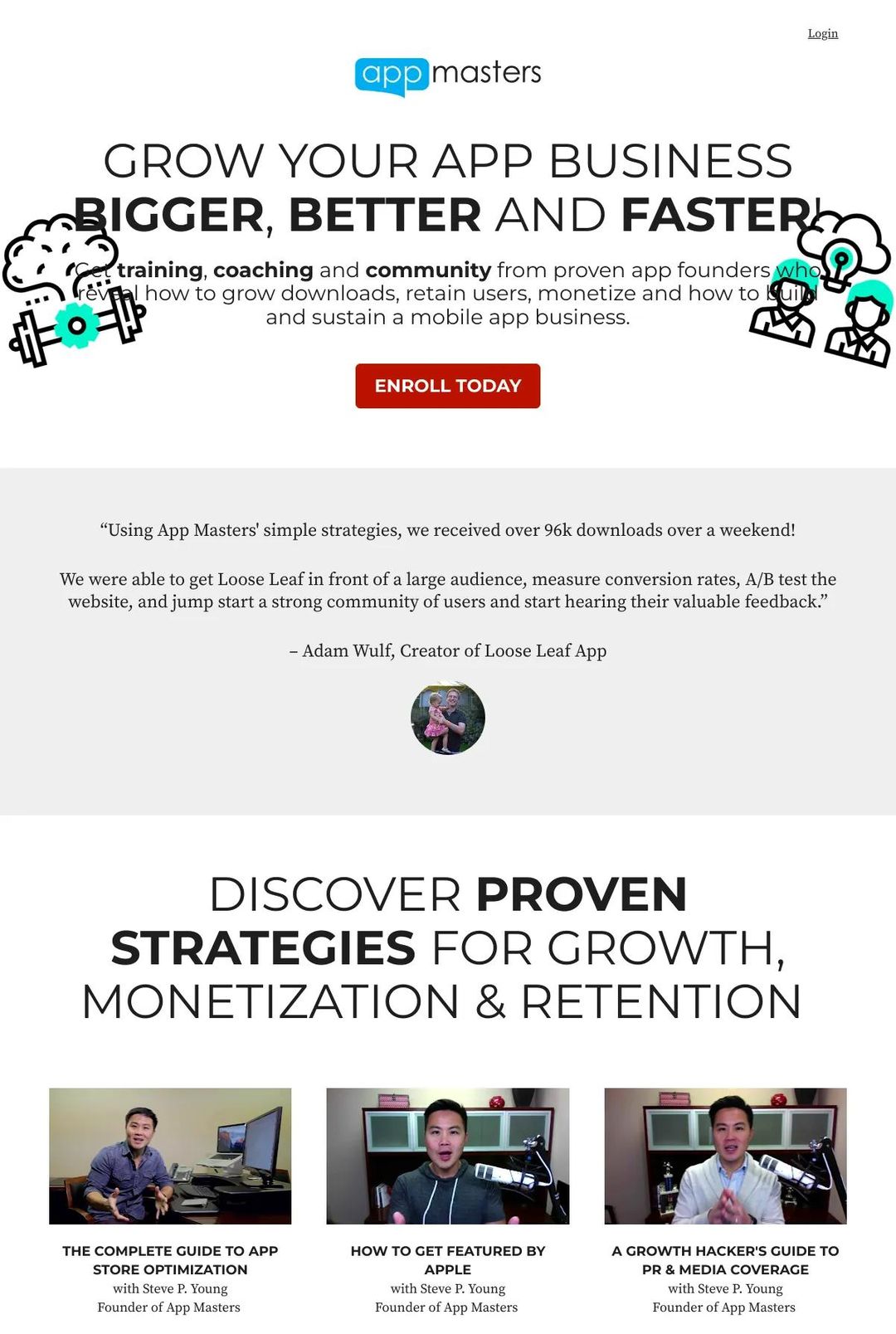 Screenshot 1 of App Masters Academy (Example Leadpages Website)