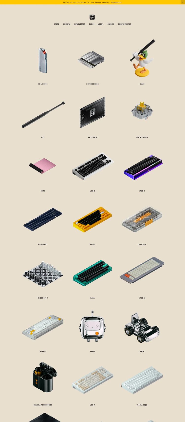 Screenshot 1 of RAMA WORKS (Example Squarespace Hardware and Technology Website)