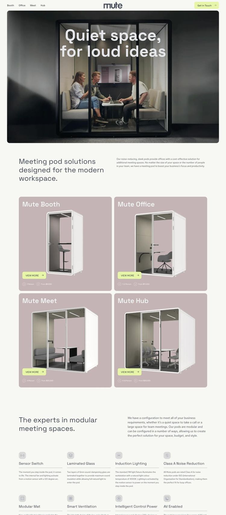 Screenshot 2 of Mute (Example Webflow Furniture Website)