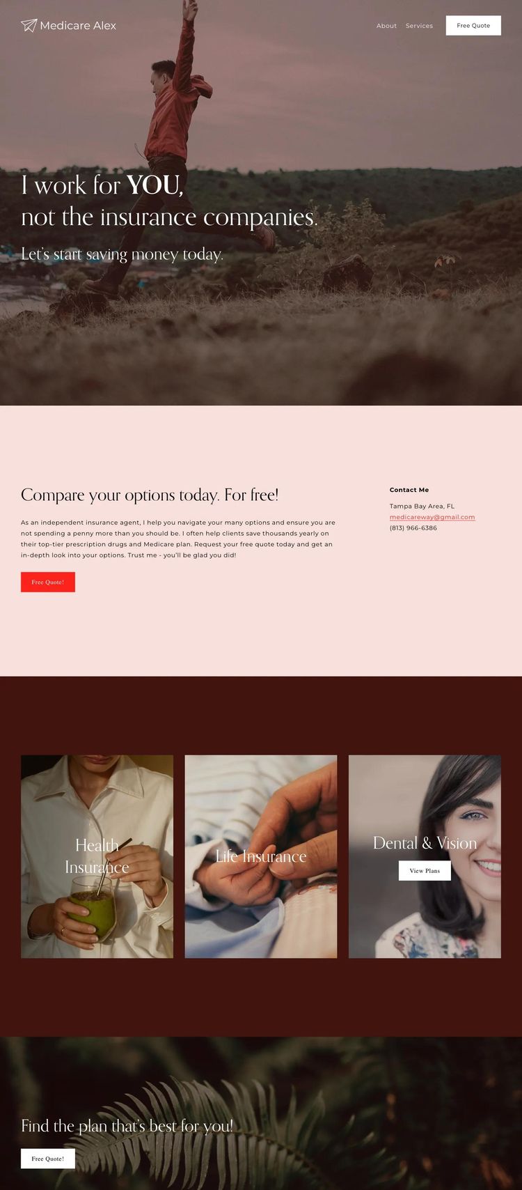Screenshot 1 of Medicare Alex (Example Squarespace Insurance Agent Website)