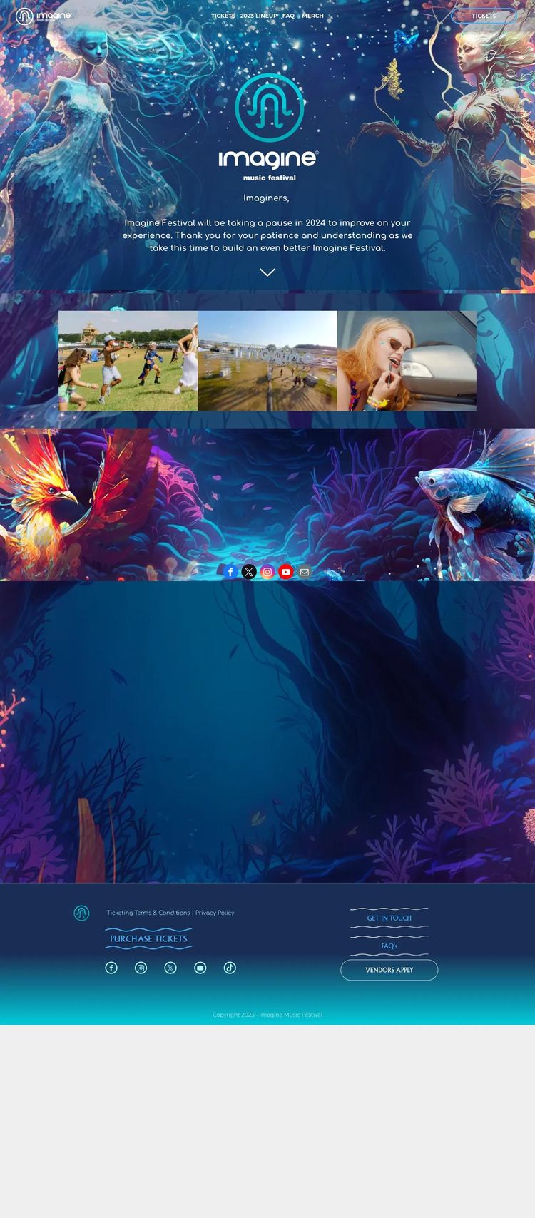 Screenshot 1 of Imagine Music Festival (Example Duda Venue Website)