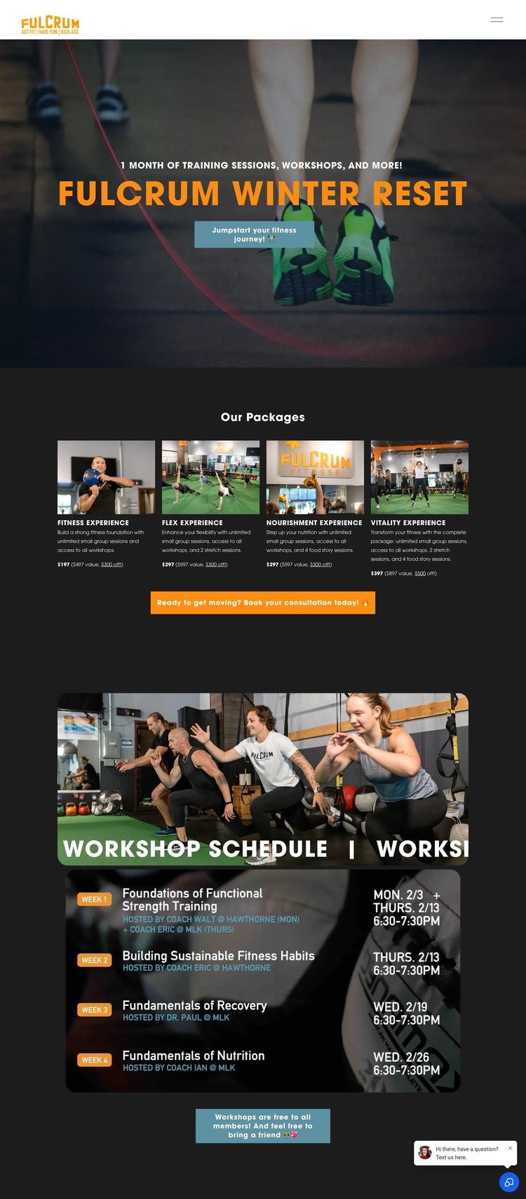 Screenshot 1 of Fulcrum Fitness (Personal Training) (Example Squarespace Fitness Website)