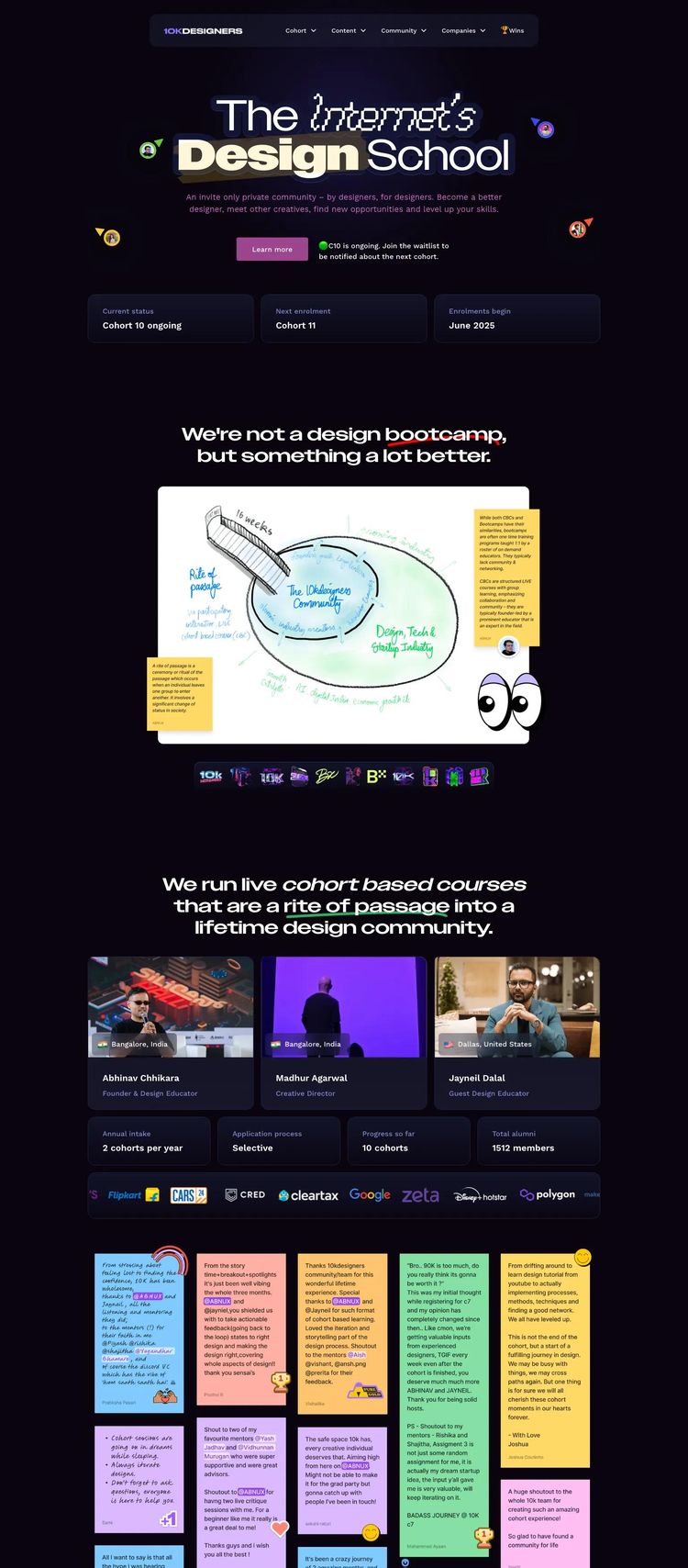 Screenshot 2 of 10k Designers (Example Webflow Design Agency/Studio Website)