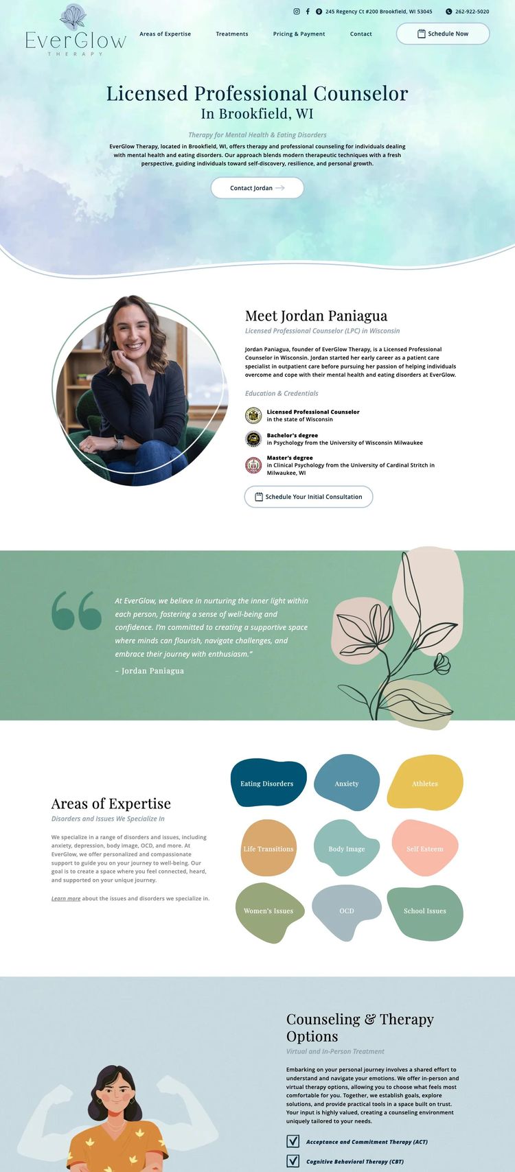Screenshot 2 of EverGlow Therapy (Example undefined Health and Wellness Website)