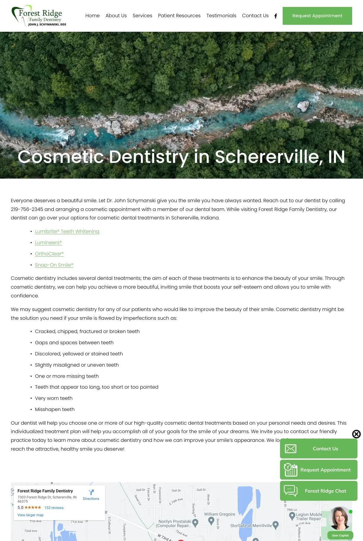 Screenshot 3 of Forest Ridge Family Dentistry (Example Squarespace Dentist Website)