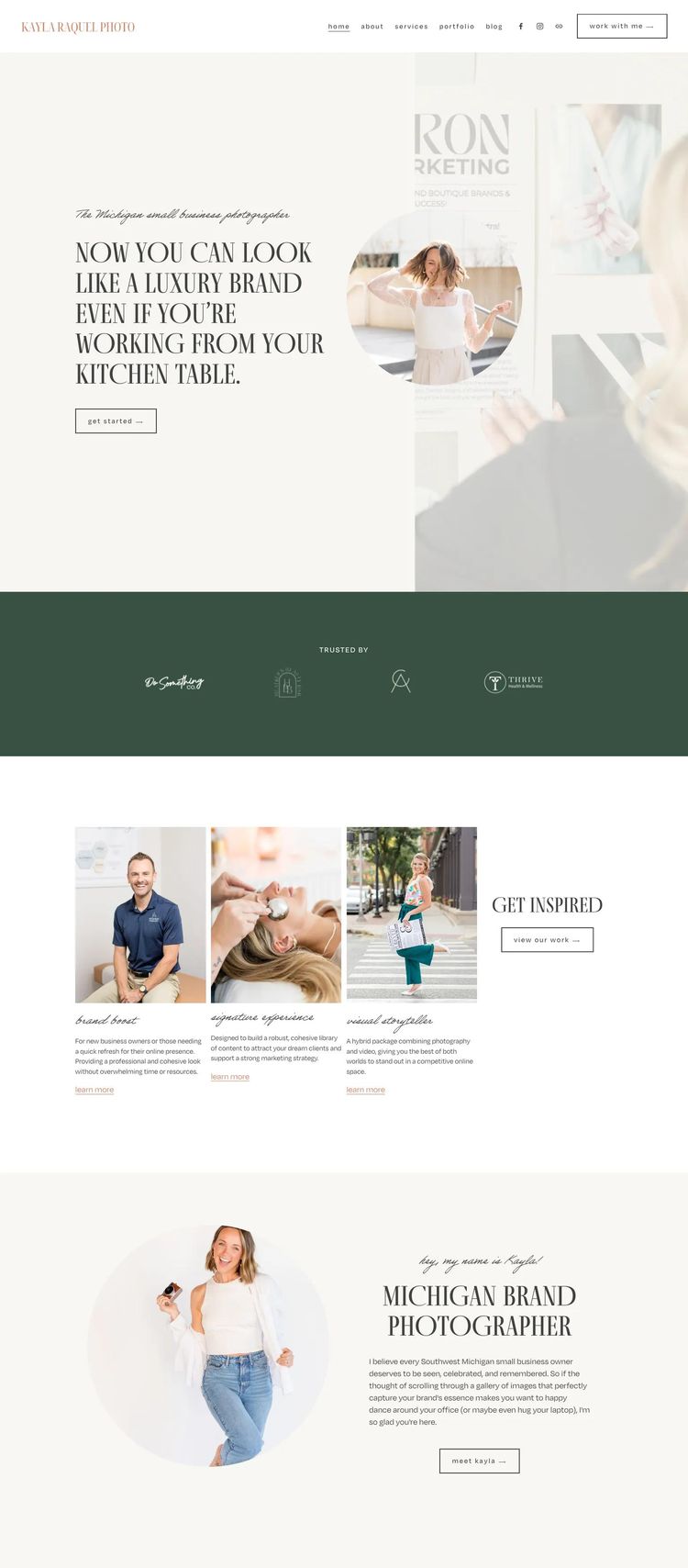 Screenshot 2 of Kayla Raquel Photography (Example Squarespace Photography Website)