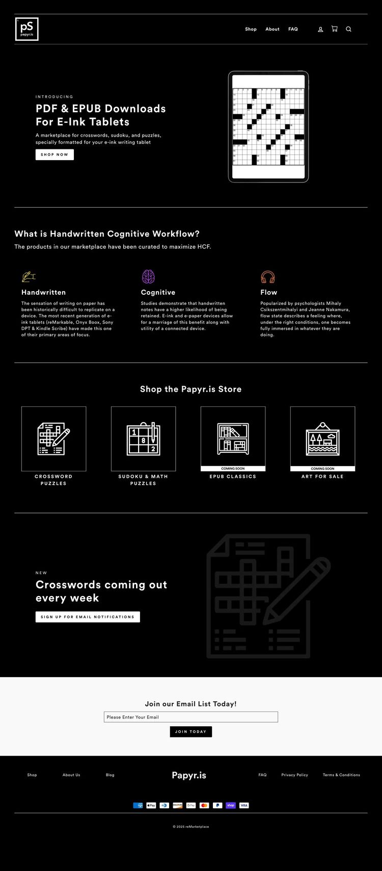Screenshot 2 of Papyr (Example Shopify Mobile App Website)