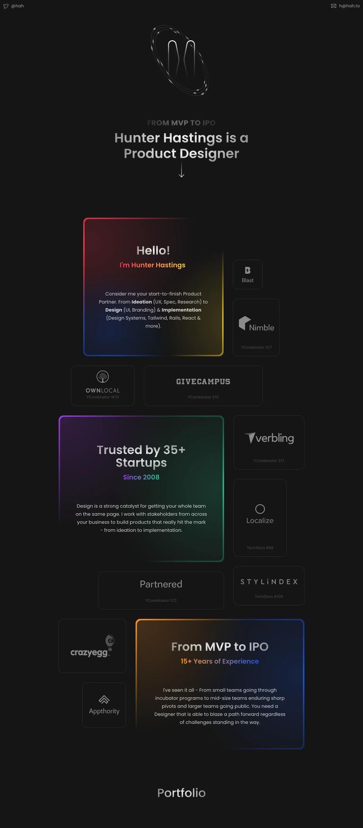 Screenshot 2 of Hunter Hastings (Example Framer Design Agency/Studio Website)