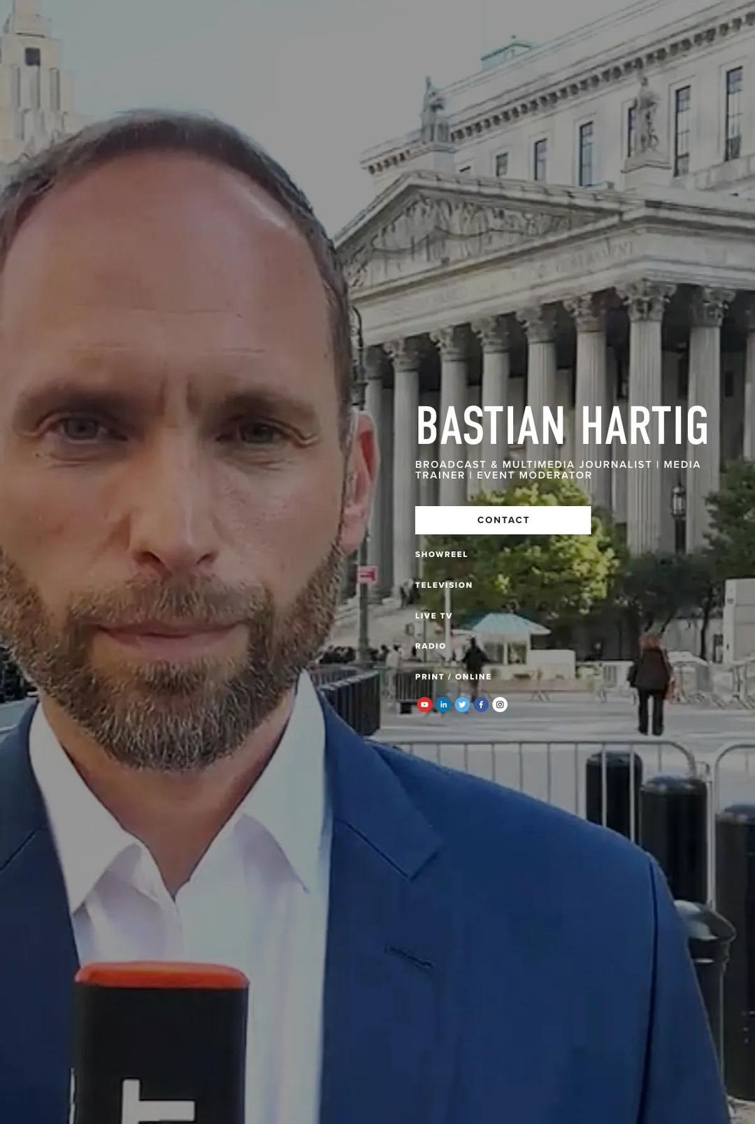 Screenshot 1 of Bastian Hartig (Example Squarespace Journalist Website)